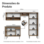 Armário de Cozinha Compacta 229cm com Pia Rustic/Preto Emilly Madesa 10