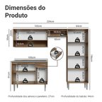 Armário de Cozinha Compacta 229cm com Pia Rustic/Branco Emilly Madesa 10