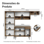 Armário de Cozinha Compacta 229cm com Pia Rustic Emilly Madesa 12