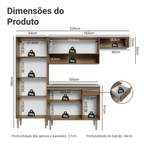 Armário de Cozinha Compacta 229cm com Pia Rustic/Cinza Emilly Madesa 12