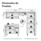 Armário de Cozinha Completa 229cm Branco Emilly Madesa 17
