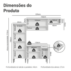 Armário de Cozinha Completa 229cm Branco Emilly Madesa 18