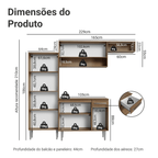 Armário de Cozinha Completa 229cm Rustic/Branco Emilly Madesa 18