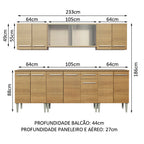 Armário de Cozinha Completa 233cm Rustic Emilly Wind Madesa 02