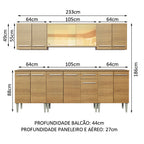 Armário de Cozinha Completa 233cm Rustic Emilly Fire Madesa 03