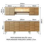 Armário de Cozinha Completa 233cm Rustic Emilly Smile Madesa 04
