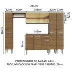 Armário de Cozinha Completa 261cm Rustic Emilly Madesa 07