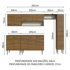 Armário de Cozinha Compacta 261 cm Rustic Emilly Madesa 09