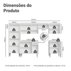 Armário de Cozinha Completa 293cm Branco Emilly Madesa 02