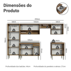 Armário de Cozinha Completa 293cm com Pia Rustic Emilly Madesa 08