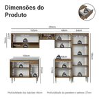Armário de Cozinha Completa 293cm com Pia Rustic Emilly Madesa 09