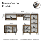 Armário de Cozinha Completa 293cm com Pia Rustic/Preto Emilly Madesa 09