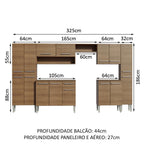 Armário de Cozinha Completa 325cm Rustic Emilly Joy Madesa 01