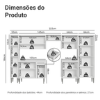 Armário de Cozinha Completa 325cm Branco Emilly Madesa 02