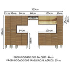 Armário de Cozinha Completa 325cm Rustic Emilly Madesa 04