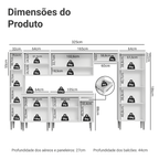 Armário de Cozinha Completa 325cm Branco Emilly Madesa 07