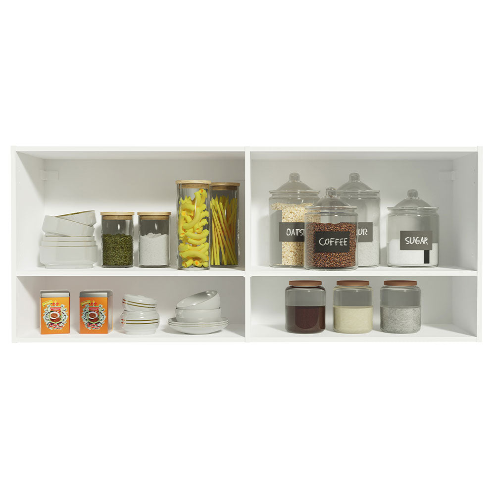 Armário Aéreo 120 cm 2 Portas 2 Nichos Branco para Cozinha Madesa