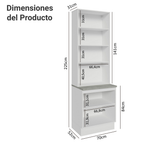 Kit Balcão + Cristaleira 70cm Branco/Preto Glamy Madesa 01