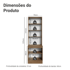 Kit Balcão + Cristaleira 70cm Rustic/Branco Glamy Madesa 02