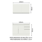 Armário de Cozinha Compacta 120cm Branco Glamy Madesa 03