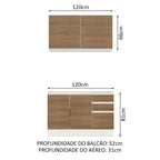 Armário de Cozinha Compacta 120cm Branco/Rustic Glamy Madesa 03