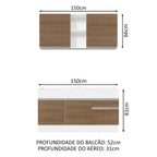 Armário de Cozinha Compacta 150cm Branco/Rustic Glamy Madesa 02