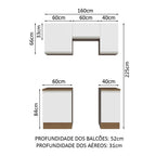 Armário de Cozinha Compacta 160cm Rustic/Branco Glamy Madesa 07