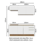 Armário de Cozinha Compacta 180cm Rustic Branco Glamy Madesa 07