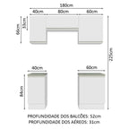 Armário de Cozinha Compacta 180cm Branco Glamy Madesa 12