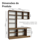 Armário de Cozinha Compacta 190cm Rustic/Branco Glamy Madesa 05