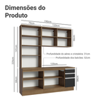 Armário de Cozinha Compacta 190cm Rustic/Preto Glamy Madesa 05
