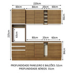 Armário de Cozinha Completa 220cm Rustic Áquila Madesa 04
