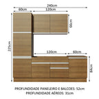 Armário de Cozinha Completa 240cm Rustic Bari Madesa 01