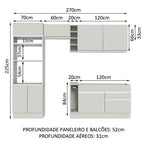 Armário de Cozinha Completa 270cm Branco Jade Madesa 09