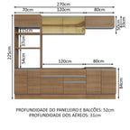 Armário de Cozinha Completa 270cm Rustic Glamy Madesa 10