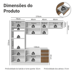 Armário de Cozinha Completa 270 cm Branco/Rustic Glamy Madesa 17