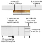 Armário de Cozinha Completa 280cm Branco Mariana Madesa 02SR