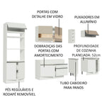 Armário de Cozinha Completa 290cm Branco/Crema Vicenza Madesa 11