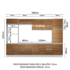 Armário de Cozinha Completa 330cm Branco/Rustic Roma Madesa 01