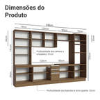Armário de Cozinha Completa 340cm Rustic Glamy Madesa 01