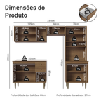 Armário de Cozinha Compacta 235cm Rustic Gourmet Madesa 01