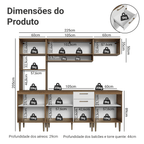 Armário de Cozinha Completa 225 cm Rustic/Branco Lille Madesa 01