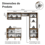 Armário de Cozinha Completa 225 cm Rustic/Branco Lille Madesa 02