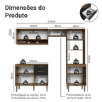 Armário de Cozinha Completa 225 cm Rustic/Preto Lille Madesa 02