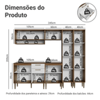 Armário de Cozinha Completa 245 cm Rustic/Branco Lille Madesa 01