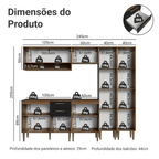 Armário de Cozinha Completa 245 cm Rustic/Preto Lille Madesa 01