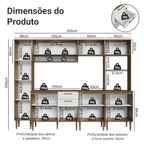 Armário de Cozinha Completa 265 cm Rustic/Branco Lille Madesa 01