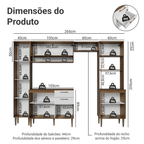 Armário de Cozinha Completa 265 cm Rustic/Branco Lille Madesa 02