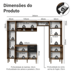 Armário de Cozinha Completa 265 cm Rustic/Preto Lille Madesa 02