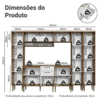 Armário de Cozinha Completa 285 cm Rustic/Branco Lille Madesa 01